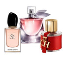 2- PACK 3 PERFUMES (IMPORTADORA): ARMANI SI, CH Y LA VIE EST BELLE 100ML